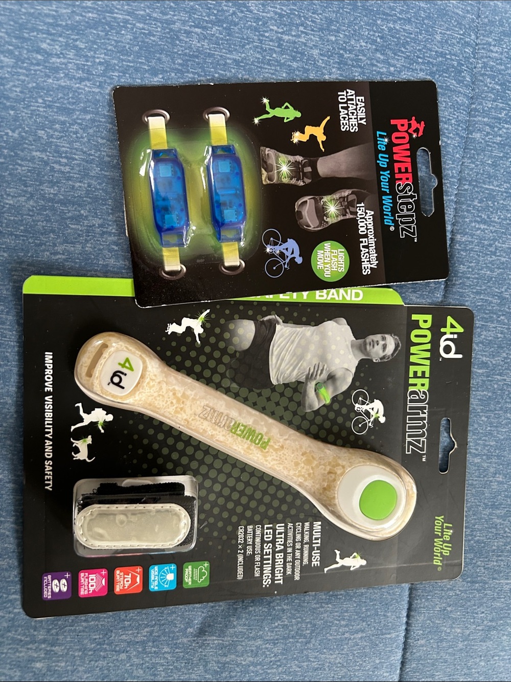 adidas LED Safety Bands - Blue, Green, Cream